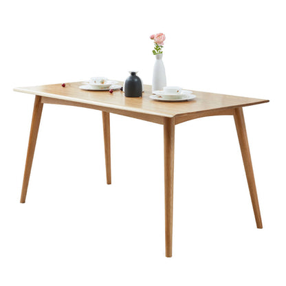 Contemporary Dining Table Oak Solid Wood Table with 4 Legs for Kitchen Dinner Dining Room Without Chairs Clearhalo ' dining_table' 'Dining Tables & Seating' 'Dining Tables' 'furn' 'furn_dining_table' 'Furniture' 'furniture_dining_table' 'Kitchen & Dining Furniture' 'kitchen&dining_furn' 'kitchen' 'kitchen_dining_table' 3583067
