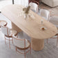 Oval Double Pedestal Modern Dining Table Brown Tone Fixed Table with Solid Wood Clearhalo ' dining_table' 'Dining Tables & Seating' 'Dining Tables' 'furn' 'furn_dining_table' 'Furniture' 'furniture_dining_table' 'Kitchen & Dining Furniture' 'kitchen&dining_furn' 'kitchen' 'kitchen_dining_table' 3583074