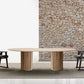 Oval Double Pedestal Modern Dining Table Brown Tone Fixed Table with Solid Wood Clearhalo ' dining_table' 'Dining Tables & Seating' 'Dining Tables' 'furn' 'furn_dining_table' 'Furniture' 'furniture_dining_table' 'Kitchen & Dining Furniture' 'kitchen&dining_furn' 'kitchen' 'kitchen_dining_table' 3583075