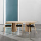 Oval Double Pedestal Modern Dining Table Brown Tone Fixed Table with Solid Wood Clearhalo ' dining_table' 'Dining Tables & Seating' 'Dining Tables' 'furn' 'furn_dining_table' 'Furniture' 'furniture_dining_table' 'Kitchen & Dining Furniture' 'kitchen&dining_furn' 'kitchen' 'kitchen_dining_table' 3583084