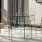 Contemporary Round Dining Room Table Tempered Glass Table with Pedestal Base Clearhalo ' dining_table' 'Dining Tables & Seating' 'Dining Tables' 'furn' 'furn_dining_table' 'Furniture' 'furniture_dining_table' 'Kitchen & Dining Furniture' 'kitchen&dining_furn' 'kitchen' 'kitchen_dining_table' 3583095