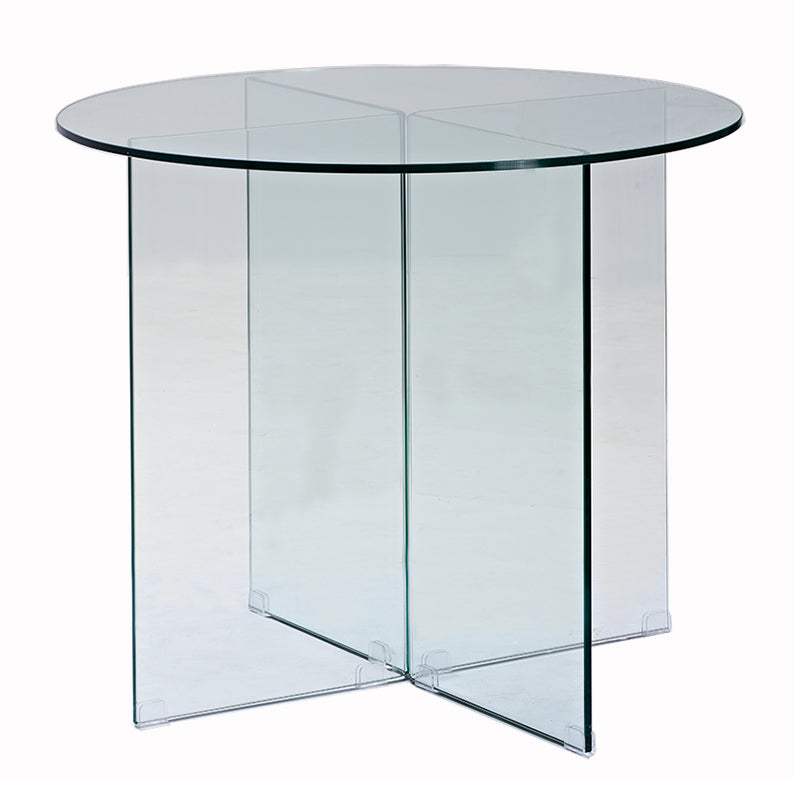 Contemporary Round Dining Room Table Tempered Glass Table with Pedestal Base White Without Chairs Clearhalo ' dining_table' 'Dining Tables & Seating' 'Dining Tables' 'furn' 'furn_dining_table' 'Furniture' 'furniture_dining_table' 'Kitchen & Dining Furniture' 'kitchen&dining_furn' 'kitchen' 'kitchen_dining_table' 3583096