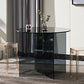 Contemporary Round Dining Room Table Tempered Glass Table with Pedestal Base Clearhalo ' dining_table' 'Dining Tables & Seating' 'Dining Tables' 'furn' 'furn_dining_table' 'Furniture' 'furniture_dining_table' 'Kitchen & Dining Furniture' 'kitchen&dining_furn' 'kitchen' 'kitchen_dining_table' 3583097