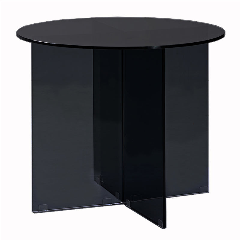 Contemporary Round Dining Room Table Tempered Glass Table with Pedestal Base Black 39.4"L x 39.4"W x 29.5"H Without Chairs Clearhalo ' dining_table' 'Dining Tables & Seating' 'Dining Tables' 'furn' 'furn_dining_table' 'Furniture' 'furniture_dining_table' 'Kitchen & Dining Furniture' 'kitchen&dining_furn' 'kitchen' 'kitchen_dining_table' 3583100
