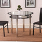 Contemporary 35.4" Round Dining Table Clear Tempered Glass Table with 4 Legs Clearhalo ' dining_table' 'Dining Tables & Seating' 'Dining Tables' 'furn' 'furn_dining_table' 'Furniture' 'furniture_dining_table' 'Kitchen & Dining Furniture' 'kitchen&dining_furn' 'kitchen' 'kitchen_dining_table' 3583105