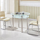 Contemporary 35.4" Round Dining Table Clear Tempered Glass Table with 4 Legs Clearhalo ' dining_table' 'Dining Tables & Seating' 'Dining Tables' 'furn' 'furn_dining_table' 'Furniture' 'furniture_dining_table' 'Kitchen & Dining Furniture' 'kitchen&dining_furn' 'kitchen' 'kitchen_dining_table' 3583106