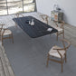 Contemporary Rectangle Dining Table Sintered Stone Dining Table with Clear Acrylic Double Pedestal Clearhalo ' dining_table' 'Dining Tables & Seating' 'Dining Tables' 'furn' 'furn_dining_table' 'Furniture' 'furniture_dining_table' 'Kitchen & Dining Furniture' 'kitchen&dining_furn' 'kitchen' 'kitchen_dining_table' 3583127