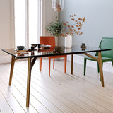 Contemporary Rectangle Dining Table Clear Tempered Glass Table with 4 Legs Clearhalo ' dining_table' 'Dining Tables & Seating' 'Dining Tables' 'furn' 'furn_dining_table' 'Furniture' 'furniture_dining_table' 'Kitchen & Dining Furniture' 'kitchen&dining_furn' 'kitchen' 'kitchen_dining_table' 3583131
