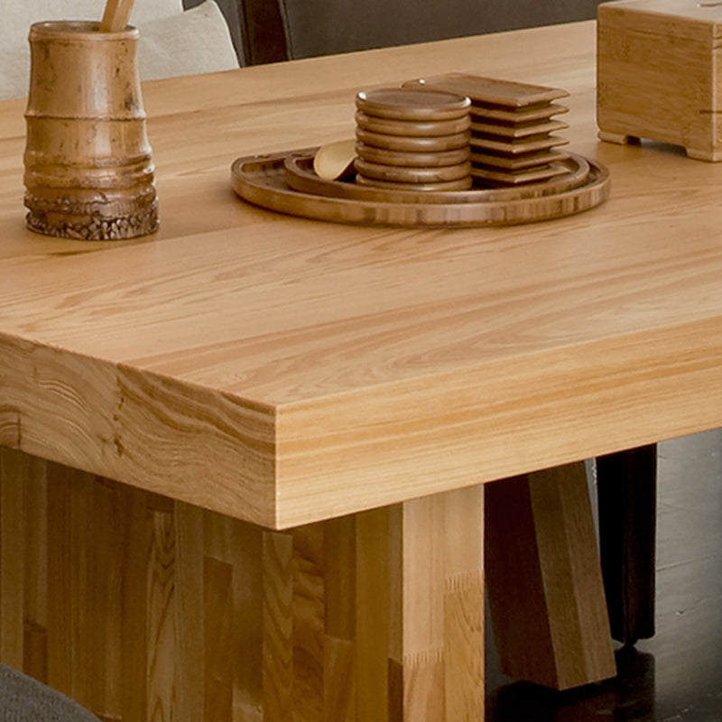 Rectangle Casual Dining Table Brown Tone Fixed Table with Pinewood Solid Wood Clearhalo ' dining_table' 'Dining Tables & Seating' 'Dining Tables' 'furn' 'furn_dining_table' 'Furniture' 'furniture_dining_table' 'Kitchen & Dining Furniture' 'kitchen&dining_furn' 'kitchen' 'kitchen_dining_table' 3583147
