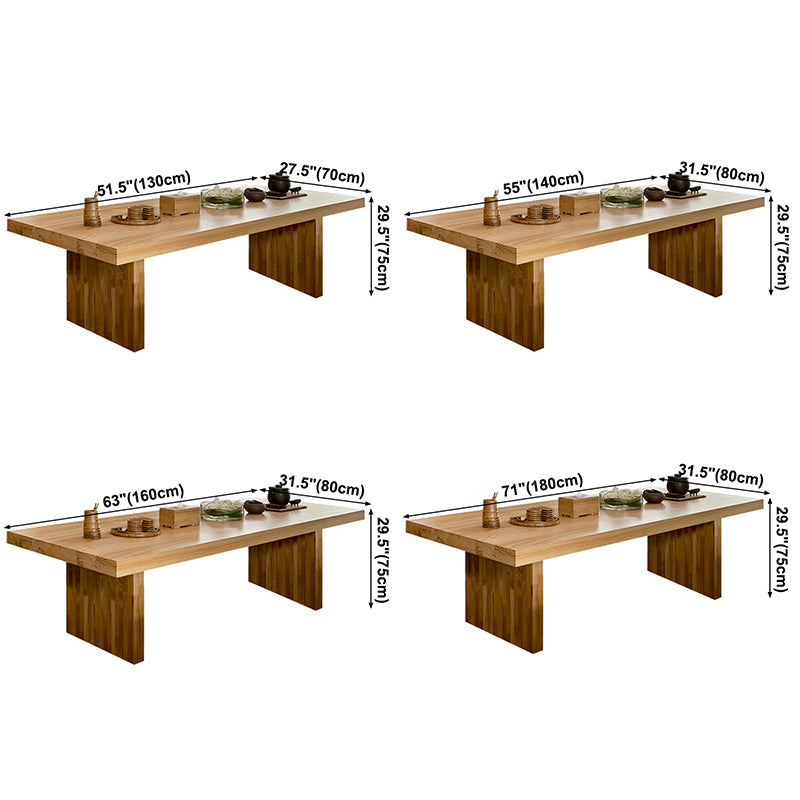 Rectangle Casual Dining Table Brown Tone Fixed Table with Pinewood Solid Wood Clearhalo ' dining_table' 'Dining Tables & Seating' 'Dining Tables' 'furn' 'furn_dining_table' 'Furniture' 'furniture_dining_table' 'Kitchen & Dining Furniture' 'kitchen&dining_furn' 'kitchen' 'kitchen_dining_table' 3583149