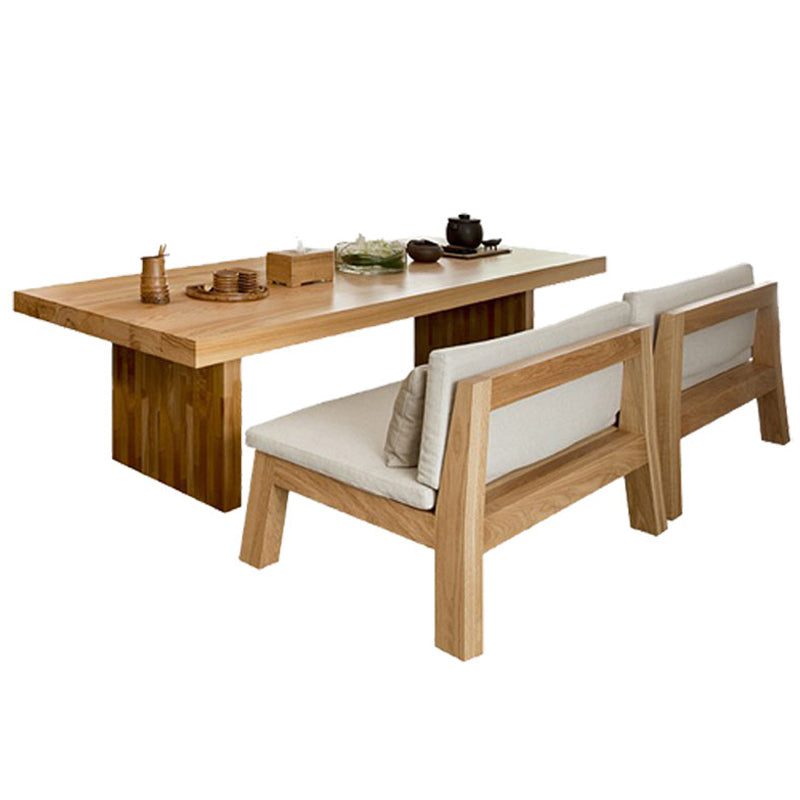 Rectangle Casual Dining Table Brown Tone Fixed Table with Pinewood Solid Wood Clearhalo ' dining_table' 'Dining Tables & Seating' 'Dining Tables' 'furn' 'furn_dining_table' 'Furniture' 'furniture_dining_table' 'Kitchen & Dining Furniture' 'kitchen&dining_furn' 'kitchen' 'kitchen_dining_table' 3583151