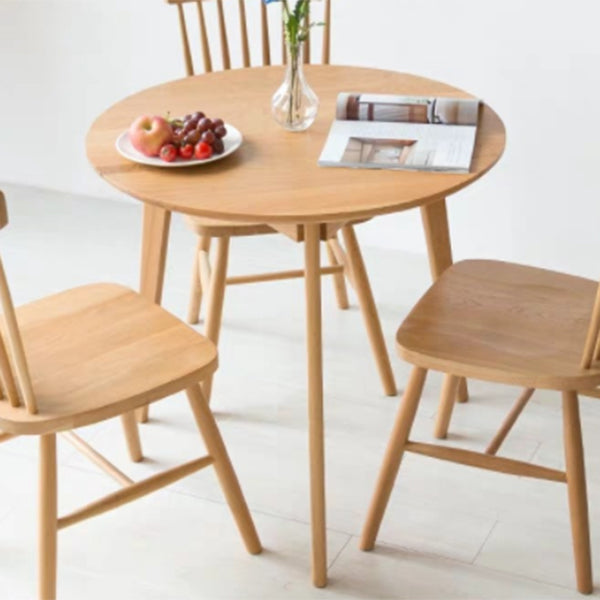 Rubberwood Solid Wood Tripod Table Simplicity Dining Table Round for Kitchen Home Clearhalo ' dining_table' 'Dining Tables & Seating' 'Dining Tables' 'furn' 'furn_dining_table' 'Furniture' 'furniture_dining_table' 'Kitchen & Dining Furniture' 'kitchen&dining_furn' 'kitchen' 'kitchen_dining_table' 3583166