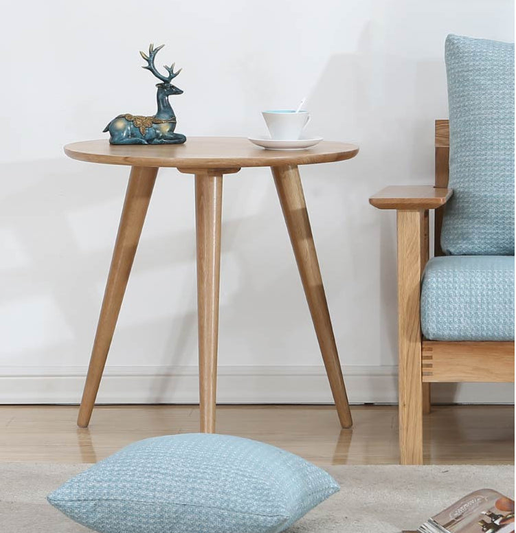 Rubberwood Solid Wood Tripod Table Simplicity Dining Table Round for Kitchen Home Clearhalo ' dining_table' 'Dining Tables & Seating' 'Dining Tables' 'furn' 'furn_dining_table' 'Furniture' 'furniture_dining_table' 'Kitchen & Dining Furniture' 'kitchen&dining_furn' 'kitchen' 'kitchen_dining_table' 3583167