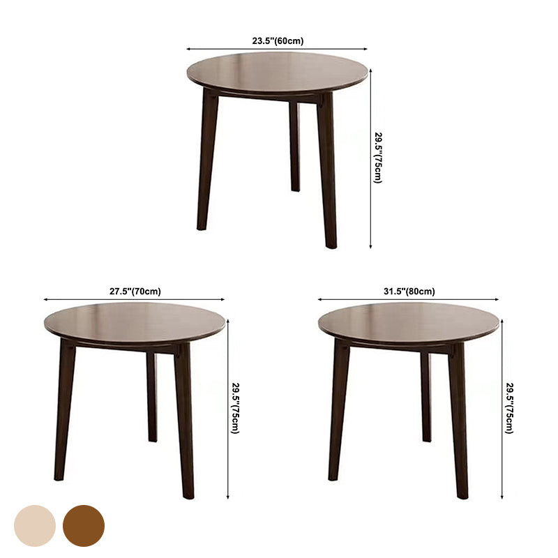 Rubberwood Solid Wood Tripod Table Simplicity Dining Table Round for Kitchen Home Clearhalo ' dining_table' 'Dining Tables & Seating' 'Dining Tables' 'furn' 'furn_dining_table' 'Furniture' 'furniture_dining_table' 'Kitchen & Dining Furniture' 'kitchen&dining_furn' 'kitchen' 'kitchen_dining_table' 3583174