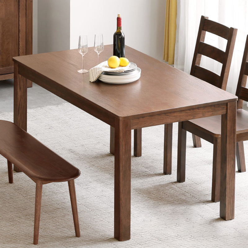 Contemporary Rectangle Dining Table Oak Solid Wood Table with 4 Legs for Kitchen Dinner Dining Room Clearhalo ' dining_table' 'Dining Tables & Seating' 'Dining Tables' 'furn' 'furn_dining_table' 'Furniture' 'furniture_dining_table' 'Kitchen & Dining Furniture' 'kitchen&dining_furn' 'kitchen' 'kitchen_dining_table' 3583176