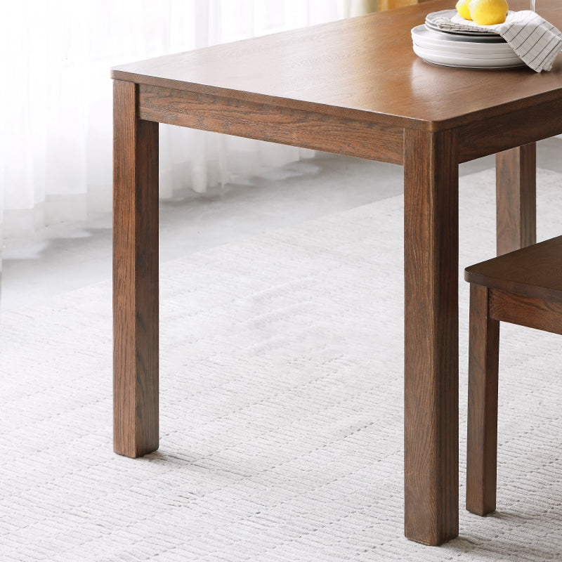 Contemporary Rectangle Dining Table Oak Solid Wood Table with 4 Legs for Kitchen Dinner Dining Room Clearhalo ' dining_table' 'Dining Tables & Seating' 'Dining Tables' 'furn' 'furn_dining_table' 'Furniture' 'furniture_dining_table' 'Kitchen & Dining Furniture' 'kitchen&dining_furn' 'kitchen' 'kitchen_dining_table' 3583179