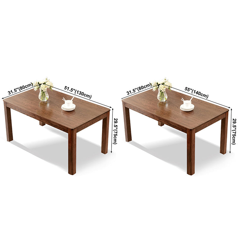 Contemporary Rectangle Dining Table Oak Solid Wood Table with 4 Legs for Kitchen Dinner Dining Room Clearhalo ' dining_table' 'Dining Tables & Seating' 'Dining Tables' 'furn' 'furn_dining_table' 'Furniture' 'furniture_dining_table' 'Kitchen & Dining Furniture' 'kitchen&dining_furn' 'kitchen' 'kitchen_dining_table' 3583185