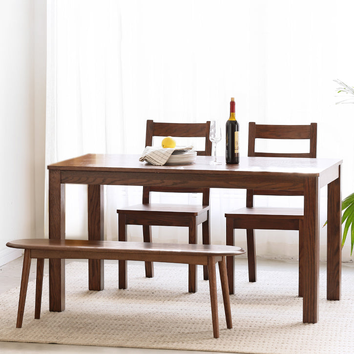 Contemporary Rectangle Dining Table Oak Solid Wood Table with 4 Legs for Kitchen Dinner Dining Room Clearhalo ' dining_table' 'Dining Tables & Seating' 'Dining Tables' 'furn' 'furn_dining_table' 'Furniture' 'furniture_dining_table' 'Kitchen & Dining Furniture' 'kitchen&dining_furn' 'kitchen' 'kitchen_dining_table' 3583186