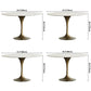 Contemporary Round Dining Table Sintered Stone Table with Brass Tulip Base Clearhalo ' dining_table' 'Dining Tables & Seating' 'Dining Tables' 'furn' 'furn_dining_table' 'Furniture' 'furniture_dining_table' 'Kitchen & Dining Furniture' 'kitchen&dining_furn' 'kitchen' 'kitchen_dining_table' 3583207