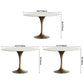 Contemporary Round Dining Table Sintered Stone Table with Brass Tulip Base Clearhalo ' dining_table' 'Dining Tables & Seating' 'Dining Tables' 'furn' 'furn_dining_table' 'Furniture' 'furniture_dining_table' 'Kitchen & Dining Furniture' 'kitchen&dining_furn' 'kitchen' 'kitchen_dining_table' 3583208