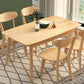 Modern Rubberwood Solid Wood Dining Table Brown Rectangle Table with 4 Legs for Home Clearhalo ' dining_table' 'Dining Tables & Seating' 'Dining Tables' 'furn' 'furn_dining_table' 'Furniture' 'furniture_dining_table' 'Kitchen & Dining Furniture' 'kitchen&dining_furn' 'kitchen' 'kitchen_dining_table' 3583211