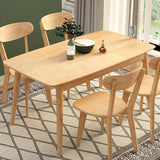 Modern Rubberwood Solid Wood Dining Table Brown Rectangle Table with 4 Legs for Home Clearhalo ' dining_table' 'Dining Tables & Seating' 'Dining Tables' 'furn' 'furn_dining_table' 'Furniture' 'furniture_dining_table' 'Kitchen & Dining Furniture' 'kitchen&dining_furn' 'kitchen' 'kitchen_dining_table' 3583211