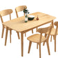 Modern Rubberwood Solid Wood Dining Table Brown Rectangle Table with 4 Legs for Home Clearhalo ' dining_table' 'Dining Tables & Seating' 'Dining Tables' 'furn' 'furn_dining_table' 'Furniture' 'furniture_dining_table' 'Kitchen & Dining Furniture' 'kitchen&dining_furn' 'kitchen' 'kitchen_dining_table' 3583214