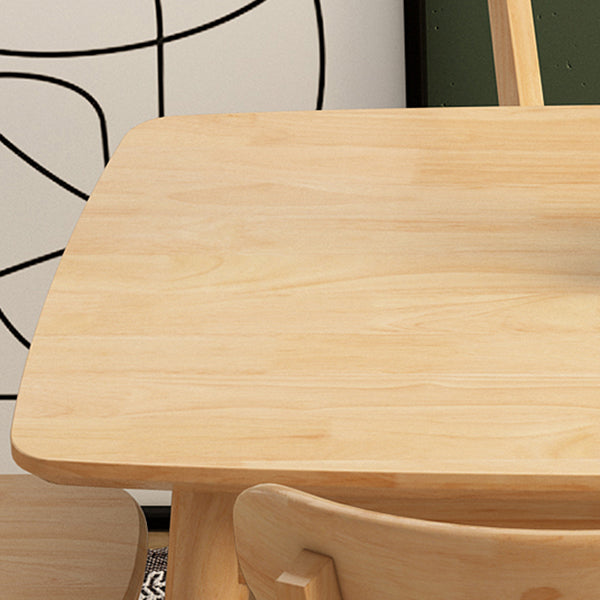 Modern Rubberwood Solid Wood Dining Table Brown Rectangle Table with 4 Legs for Home Clearhalo ' dining_table' 'Dining Tables & Seating' 'Dining Tables' 'furn' 'furn_dining_table' 'Furniture' 'furniture_dining_table' 'Kitchen & Dining Furniture' 'kitchen&dining_furn' 'kitchen' 'kitchen_dining_table' 3583218