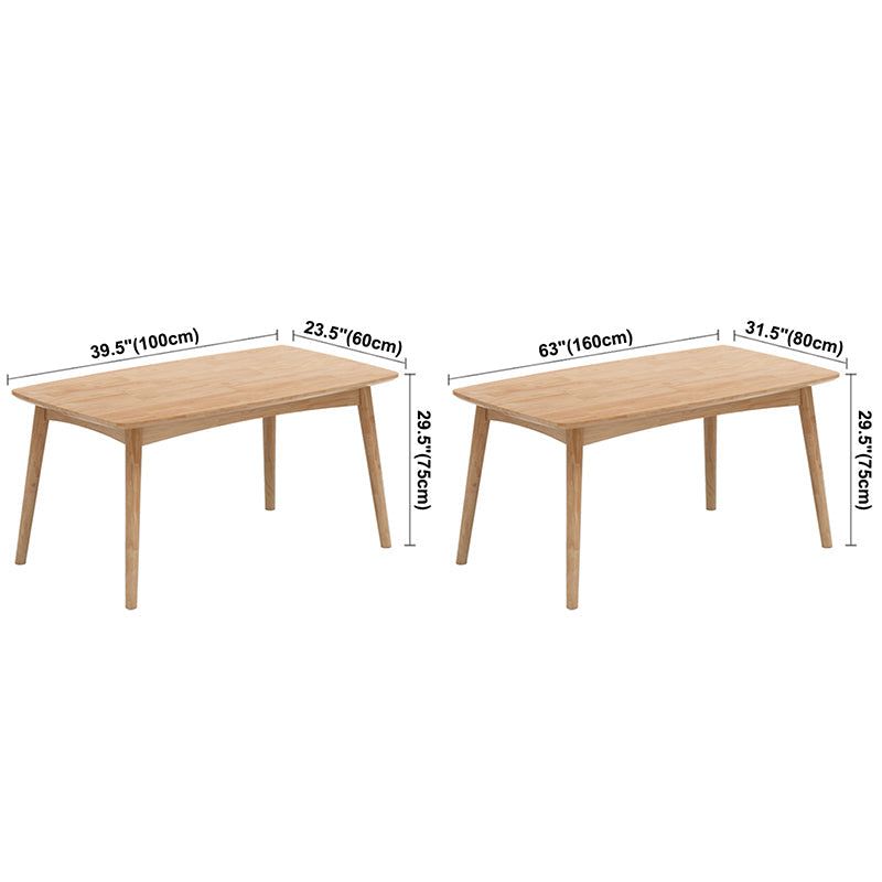 Modern Rubberwood Solid Wood Dining Table Brown Rectangle Table with 4 Legs for Home Clearhalo ' dining_table' 'Dining Tables & Seating' 'Dining Tables' 'furn' 'furn_dining_table' 'Furniture' 'furniture_dining_table' 'Kitchen & Dining Furniture' 'kitchen&dining_furn' 'kitchen' 'kitchen_dining_table' 3583220
