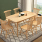 Modern Rubberwood Solid Wood Dining Table Brown Rectangle Table with 4 Legs for Home Clearhalo ' dining_table' 'Dining Tables & Seating' 'Dining Tables' 'furn' 'furn_dining_table' 'Furniture' 'furniture_dining_table' 'Kitchen & Dining Furniture' 'kitchen&dining_furn' 'kitchen' 'kitchen_dining_table' 3583221