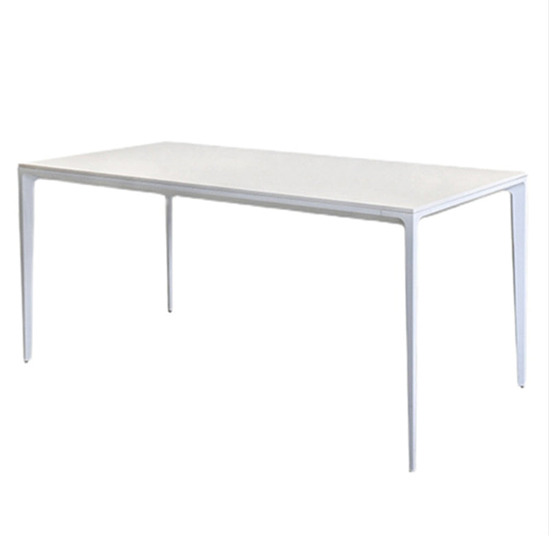 Contemporary Rectangle Dining Table Sintered Stone Dining Table with 4 White Legs Clearhalo ' dining_table' 'Dining Tables & Seating' 'Dining Tables' 'furn' 'furn_dining_table' 'Furniture' 'furniture_dining_table' 'Kitchen & Dining Furniture' 'kitchen&dining_furn' 'kitchen' 'kitchen_dining_table' 3583233