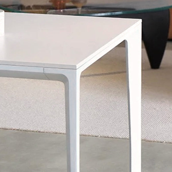 Contemporary Rectangle Dining Table Sintered Stone Dining Table with 4 White Legs Clearhalo ' dining_table' 'Dining Tables & Seating' 'Dining Tables' 'furn' 'furn_dining_table' 'Furniture' 'furniture_dining_table' 'Kitchen & Dining Furniture' 'kitchen&dining_furn' 'kitchen' 'kitchen_dining_table' 3583234