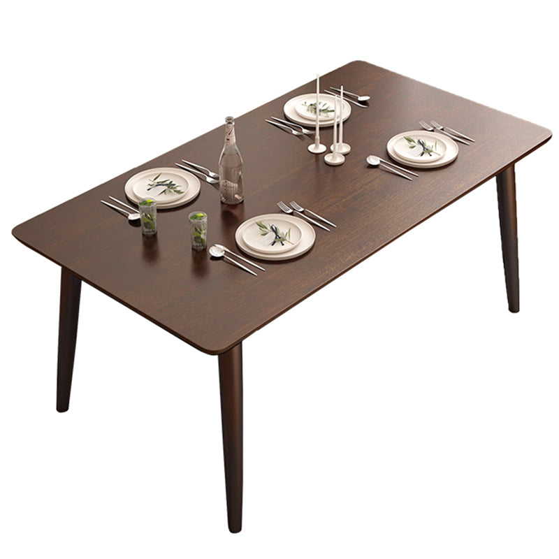 Rectangle Modern Dining Table Brown Fixed Table with Rubberwood Solid Wood Without Chairs Clearhalo ' dining_table' 'Dining Tables & Seating' 'Dining Tables' 'furn' 'furn_dining_table' 'Furniture' 'furniture_dining_table' 'Kitchen & Dining Furniture' 'kitchen&dining_furn' 'kitchen' 'kitchen_dining_table' 3583243