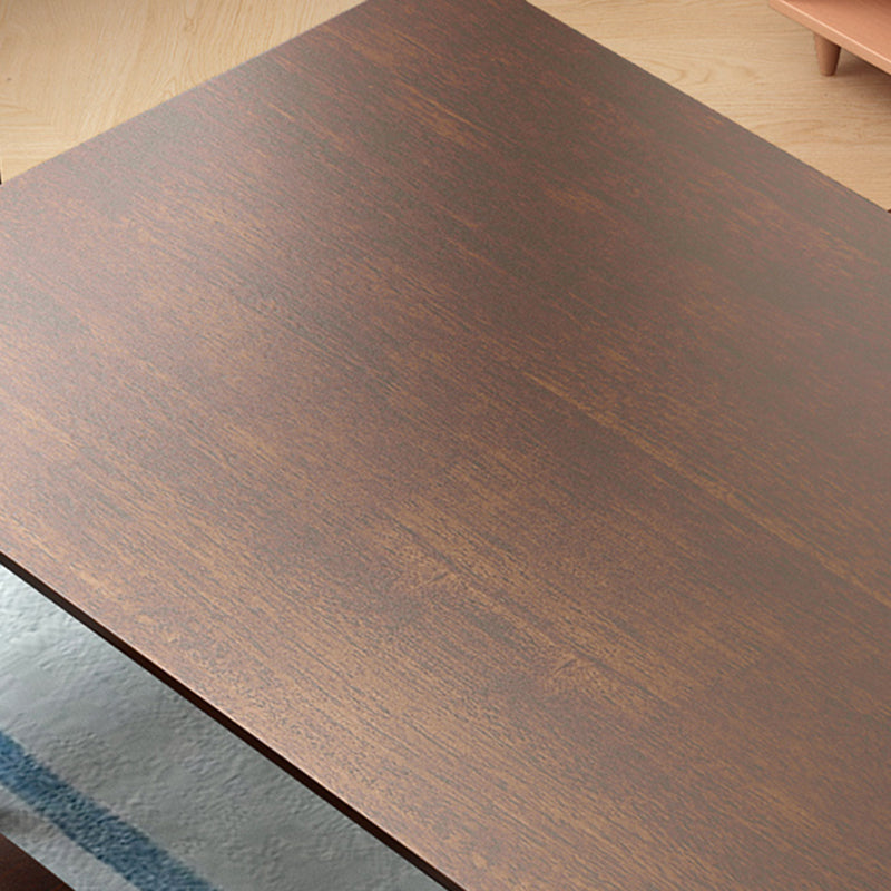 Rectangle Modern Dining Table Brown Fixed Table with Rubberwood Solid Wood Clearhalo ' dining_table' 'Dining Tables & Seating' 'Dining Tables' 'furn' 'furn_dining_table' 'Furniture' 'furniture_dining_table' 'Kitchen & Dining Furniture' 'kitchen&dining_furn' 'kitchen' 'kitchen_dining_table' 3583244