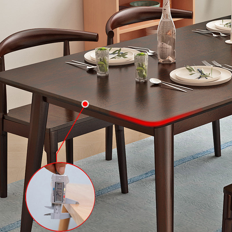 Rectangle Modern Dining Table Brown Fixed Table with Rubberwood Solid Wood Clearhalo ' dining_table' 'Dining Tables & Seating' 'Dining Tables' 'furn' 'furn_dining_table' 'Furniture' 'furniture_dining_table' 'Kitchen & Dining Furniture' 'kitchen&dining_furn' 'kitchen' 'kitchen_dining_table' 3583245