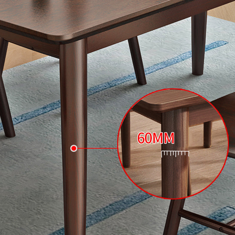 Rectangle Modern Dining Table Brown Fixed Table with Rubberwood Solid Wood Clearhalo ' dining_table' 'Dining Tables & Seating' 'Dining Tables' 'furn' 'furn_dining_table' 'Furniture' 'furniture_dining_table' 'Kitchen & Dining Furniture' 'kitchen&dining_furn' 'kitchen' 'kitchen_dining_table' 3583246