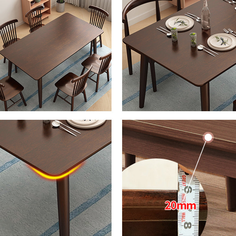 Rectangle Modern Dining Table Brown Fixed Table with Rubberwood Solid Wood Clearhalo ' dining_table' 'Dining Tables & Seating' 'Dining Tables' 'furn' 'furn_dining_table' 'Furniture' 'furniture_dining_table' 'Kitchen & Dining Furniture' 'kitchen&dining_furn' 'kitchen' 'kitchen_dining_table' 3583247