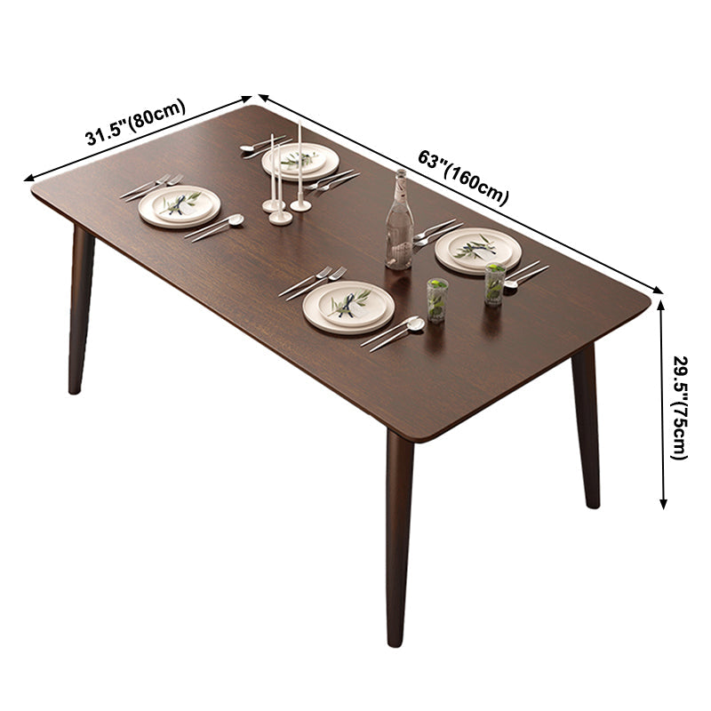 Rectangle Modern Dining Table Brown Fixed Table with Rubberwood Solid Wood Clearhalo ' dining_table' 'Dining Tables & Seating' 'Dining Tables' 'furn' 'furn_dining_table' 'Furniture' 'furniture_dining_table' 'Kitchen & Dining Furniture' 'kitchen&dining_furn' 'kitchen' 'kitchen_dining_table' 3583249