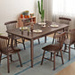 Rectangle Modern Dining Table Brown Fixed Table with Rubberwood Solid Wood Clearhalo ' dining_table' 'Dining Tables & Seating' 'Dining Tables' 'furn' 'furn_dining_table' 'Furniture' 'furniture_dining_table' 'Kitchen & Dining Furniture' 'kitchen&dining_furn' 'kitchen' 'kitchen_dining_table' 3583250