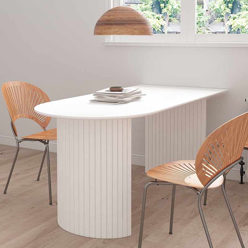 Free Form Modern Style Dining Table White Fixed Table with Sintered Stone Clearhalo ' dining_table' 'Dining Tables & Seating' 'Dining Tables' 'furn' 'furn_dining_table' 'Furniture' 'furniture_dining_table' 'Kitchen & Dining Furniture' 'kitchen&dining_furn' 'kitchen' 'kitchen_dining_table' 3583253