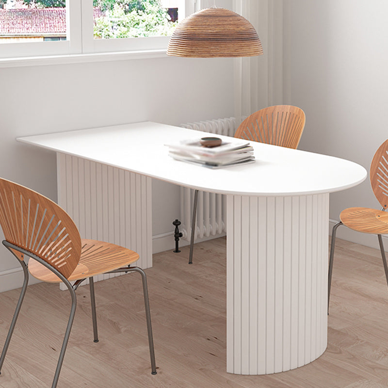 Free Form Modern Style Dining Table White Fixed Table with Sintered Stone Clearhalo ' dining_table' 'Dining Tables & Seating' 'Dining Tables' 'furn' 'furn_dining_table' 'Furniture' 'furniture_dining_table' 'Kitchen & Dining Furniture' 'kitchen&dining_furn' 'kitchen' 'kitchen_dining_table' 3583254