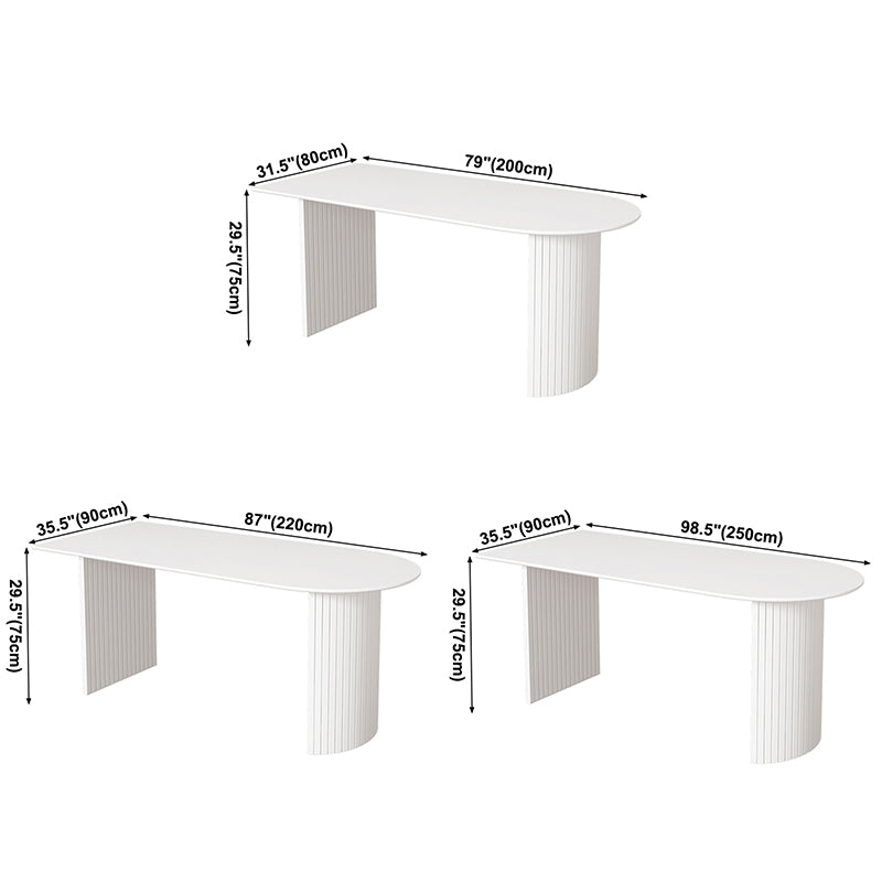 Free Form Modern Style Dining Table White Fixed Table with Sintered Stone Clearhalo ' dining_table' 'Dining Tables & Seating' 'Dining Tables' 'furn' 'furn_dining_table' 'Furniture' 'furniture_dining_table' 'Kitchen & Dining Furniture' 'kitchen&dining_furn' 'kitchen' 'kitchen_dining_table' 3583259