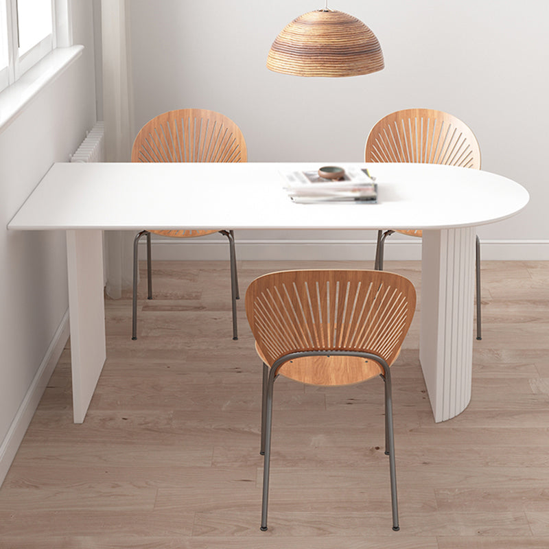 Free Form Modern Style Dining Table White Fixed Table with Sintered Stone Clearhalo ' dining_table' 'Dining Tables & Seating' 'Dining Tables' 'furn' 'furn_dining_table' 'Furniture' 'furniture_dining_table' 'Kitchen & Dining Furniture' 'kitchen&dining_furn' 'kitchen' 'kitchen_dining_table' 3583260