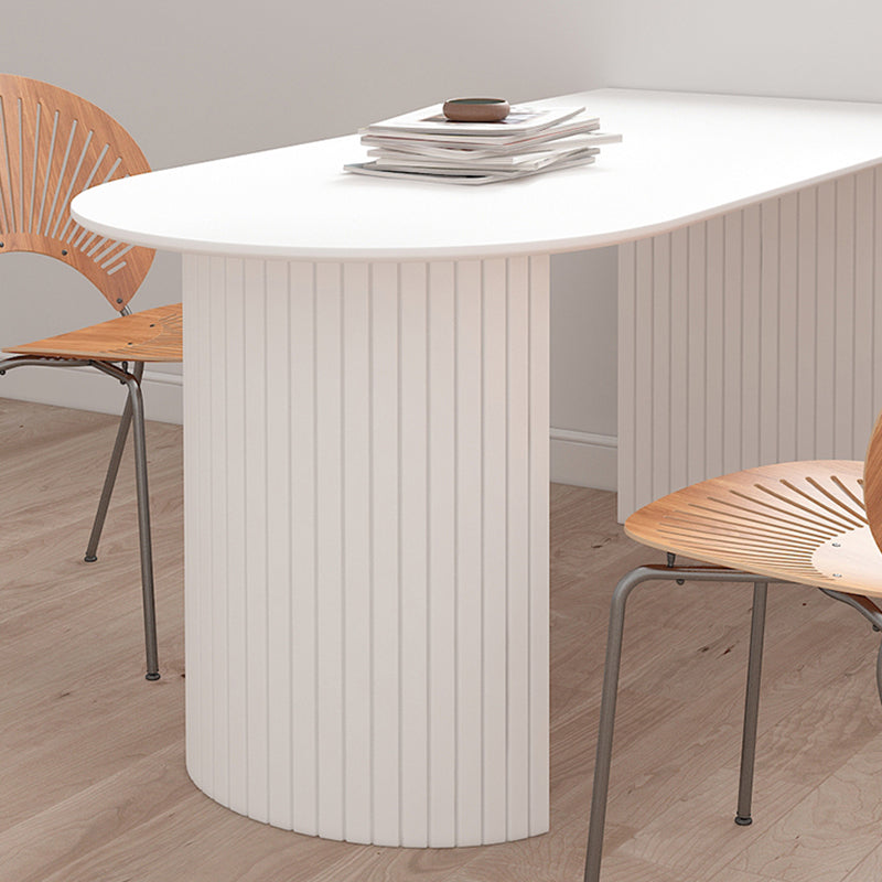 Free Form Modern Style Dining Table White Fixed Table with Sintered Stone Clearhalo ' dining_table' 'Dining Tables & Seating' 'Dining Tables' 'furn' 'furn_dining_table' 'Furniture' 'furniture_dining_table' 'Kitchen & Dining Furniture' 'kitchen&dining_furn' 'kitchen' 'kitchen_dining_table' 3583263