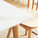 Modern Sintered Stone Top White Dining Table Rectangle Standard Dining Table with 4 Legs Base Clearhalo ' dining_table' 'Dining Tables & Seating' 'Dining Tables' 'furn' 'furn_dining_table' 'Furniture' 'furniture_dining_table' 'Kitchen & Dining Furniture' 'kitchen&dining_furn' 'kitchen' 'kitchen_dining_table' 3583267