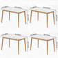 Modern Sintered Stone Top White Dining Table Rectangle Standard Dining Table with 4 Legs Base Clearhalo ' dining_table' 'Dining Tables & Seating' 'Dining Tables' 'furn' 'furn_dining_table' 'Furniture' 'furniture_dining_table' 'Kitchen & Dining Furniture' 'kitchen&dining_furn' 'kitchen' 'kitchen_dining_table' 3583273