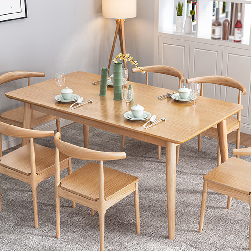 Modern Solid Wood Dining Table Brown Rectangle Table with 4 Legs for Home Use Clearhalo ' dining_table' 'Dining Tables & Seating' 'Dining Tables' 'furn' 'furn_dining_table' 'Furniture' 'furniture_dining_table' 'Kitchen & Dining Furniture' 'kitchen&dining_furn' 'kitchen' 'kitchen_dining_table' 3583277