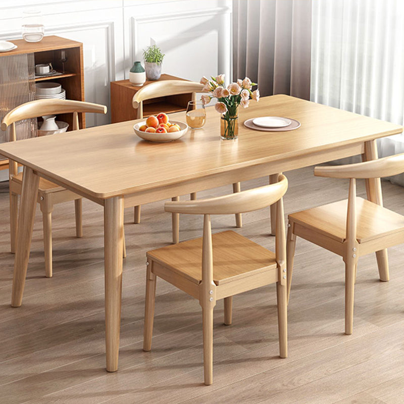Modern Solid Wood Dining Table Brown Rectangle Table with 4 Legs for Home Use Clearhalo ' dining_table' 'Dining Tables & Seating' 'Dining Tables' 'furn' 'furn_dining_table' 'Furniture' 'furniture_dining_table' 'Kitchen & Dining Furniture' 'kitchen&dining_furn' 'kitchen' 'kitchen_dining_table' 3583284