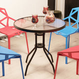 Contemporary Round Dining Table Clear Tempered Glass Table with Pedestal Base Clearhalo ' dining_table' 'Dining Tables & Seating' 'Dining Tables' 'furn' 'furn_dining_table' 'Furniture' 'furniture_dining_table' 'Kitchen & Dining Furniture' 'kitchen&dining_furn' 'kitchen' 'kitchen_dining_table' 3583290