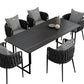 Contemporary Rectangle Dining Table Sintered Stone Dining Table with Black Double Pedestal Clearhalo ' dining_table' 'Dining Tables & Seating' 'Dining Tables' 'furn' 'furn_dining_table' 'Furniture' 'furniture_dining_table' 'Kitchen & Dining Furniture' 'kitchen&dining_furn' 'kitchen' 'kitchen_dining_table' 3583307